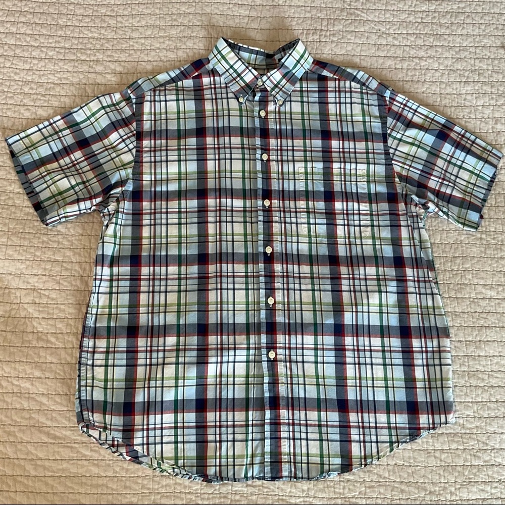 Roundtree & Yorke Plaid s/s button down shirt